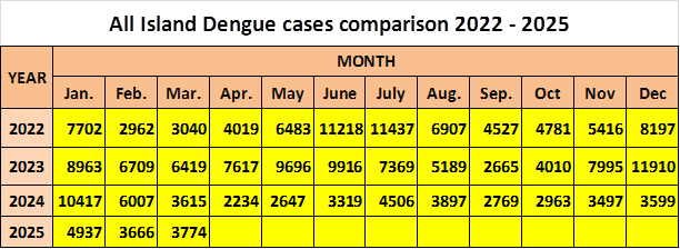 Monthly cases 2022 2025